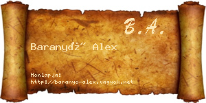 Baranyó Alex névjegykártya